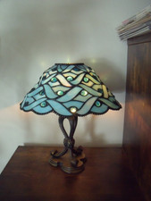 PartyLite Tiffany Lampe Türkisblau Teelichter Metall mit Glas sehr selten