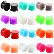 PAAR 3MM - 25MM SILIKON PLUGS OHR TUNNEL PIERCING FLESH PLUG SILICONE STÖPSEL