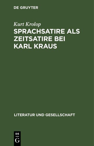 Sprachsatire als zeitsatire - sprachsatire,