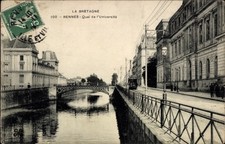 Ak Rennes Ille et Vilaine, La Bretagne, Quai de l'Université,... - 4751421