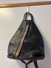 Rucksack klein…Damen Echtleder Italienisch schwarz/braun Wie Neu 