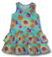 Petite Fleur  Mädchen  Kleid  Sommerkleid  Gr 92 98 mit Volants  türkis bunt neu