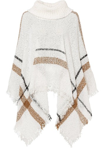 Damen winterlicher poncho mit - damen,