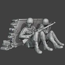 US Soldaten hinter Mauer -