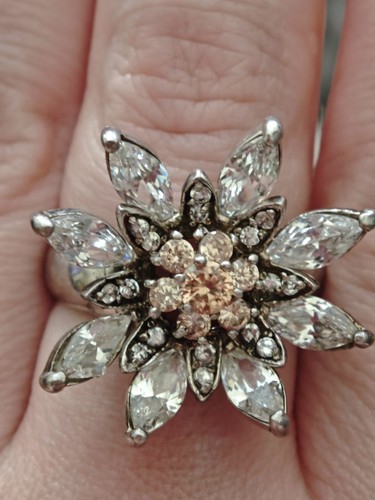 Diamonique blüten ring - diamonique, blüten-ring