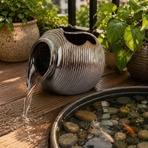 Zierbrunnen mit wasserlauf - zierbrunnen,