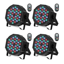 GdjRttk 4PCS RGB LED Par Strahler, 72W Bühnenlicht mit Fernbedienung und DMX