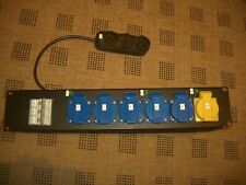 Stromverteiler 32A 400V~ CEE, 19" 2HE Case- Rackverteiler auf 3x 230V~ 16A   