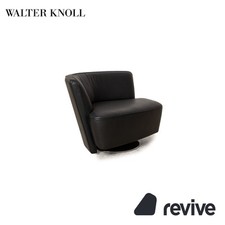 Walter Knoll Drift Leder Sessel Schwarz manuelle Drehfunktion