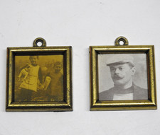 2x Vintage Bilderrahmen für Puppenstube, Metall