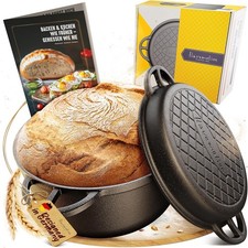 Flavemotion 26cm Gusseisen Topf Brot backen mit Deckel | Brotbacktopf, Gusstopf