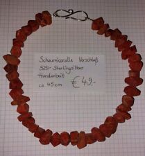 Kette Halskette Schaumkoralle Koralle ca 45cm 925 Sterlingsilber NEU Handarbeit