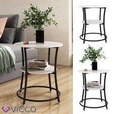 Couchtisch Quebec Marmor Weiß 50 x 55 cm offene Ablage Vicco