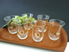 6 Türkische Vintage Teegläser mit Goldrand