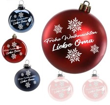 Frohe Weihnachten Liebe Oma Weihnachtskugel aus Glas 8cm Christbaumkugel Kugel