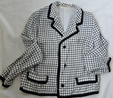 Vintage Kleid mit Jacke Gr.42 schwarz creme kariert ärmellos Jacke Langarm 70er