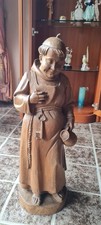 Mönch Kellermeister Figur Holz Weinkrug 65 Cm Handarbeit