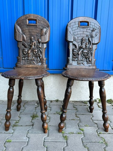 Paar antike brettstühle - antike,
