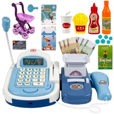 Kinder Kasse Spielzeug mit Scanner, Sound, Kartenlesegerät und Einkaufskorb