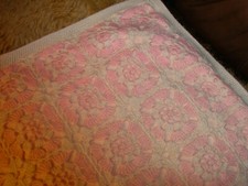 70er Jahre !!! rosa Kinderwagendecke/Babydecke/Taufdecke  vintage/retro 53x74 cm