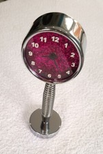 Schreibtischuhr Wecker auf Metall Sprungfeder Quarz-Uhr Batterie Uhr Pink Rosa