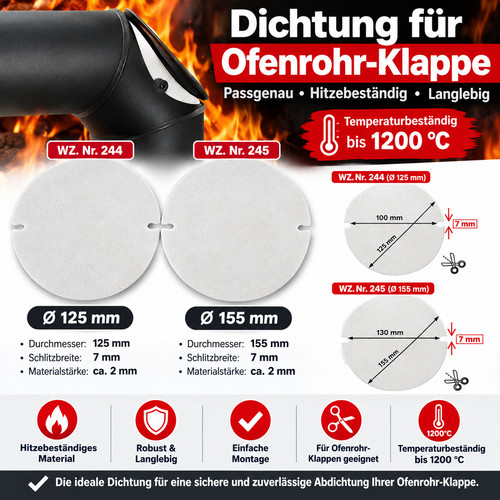Ofenrohrdichtung für ofenrohr - ofenrohrdichtung,