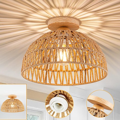 Deckenleuchte aus rattan - aus,