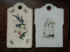 Konvolut von 2 antiken Schneid- oder Frühstücksbretter Porzellan