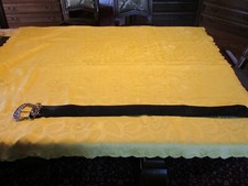 Damen Gürtel schwarz Wildleder aufwendige Schnalle Bundweite 75 cm Breite 5,5 cm