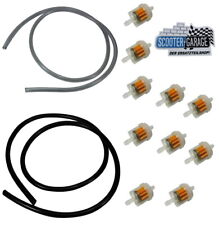 10x Benzinfilter 6mm / 8mm + 2m Benzinschlauch Universal für 50ccm Roller Mofa