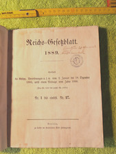 Reichs-Gesetzblatt 1889 Kolonien Kaiser Marine Militär Eisenbahn Schiffahrt Zoll