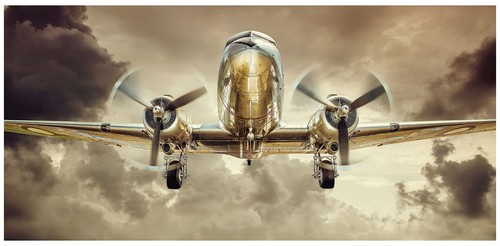 Leinwand flugzeug xxl - xxl, 115x55cm