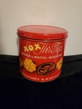 Alte Blechdose XOX Ihr Tip, Gebäck und Waffel-Misch. Biskuitfabrik Kleve / RHLD.