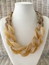 Damen Statement Kette  Marmoriert Modeschmuck Halskette Gliederkette Blogger