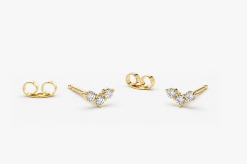 Diamond stud pair earrings - diamond,