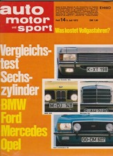 auto motor sport Heft 14 Juli 1972 Ford Granada BMW2500 Opel Commodore GS MB 230