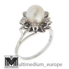 585 Weißgold Ring Perle