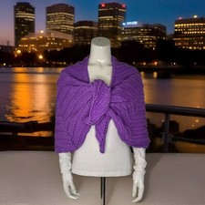 Schulter Tuch Mit Seide Flieder / Lila Handarbeit Gehäkelt Unikat 