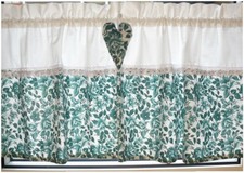 1 ST Scheibengardinen Bistrogardine in grün weiß Landhausstil. Shabby . Neu 