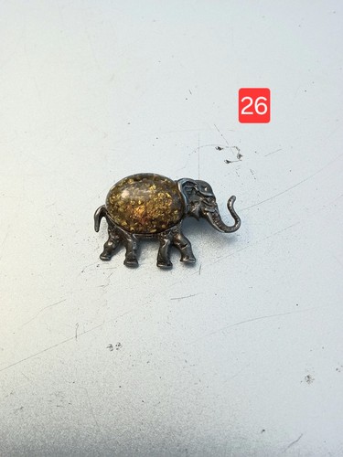 Vintage silber brosche elefant - vintage,