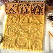 3D Präge Nudelholz Holz