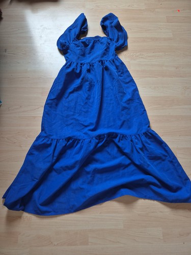 Damen maxikleid blau lang - maxikleid,
