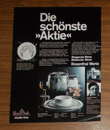 Seltene werbung rosenthal - werbung,