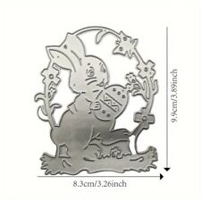 Stanzschablone Osterhase mit Blumenbogen, Größe 9,9 cm x 8,3 cm (036)