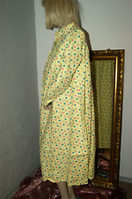 Baumwoll Vintage Negligee Nachtkleid weich GELB geblümt innen Flanell Gr. 44/L