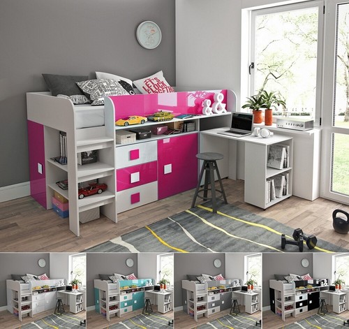 Hochbett mit schreibtisch - hochbett,