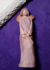 Wunderschöne Figur"Engel"Ton Handarbeit Rosa 30cm Rustikale Massive Ausführung