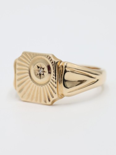 Gold gemusterter siegelring - gold,