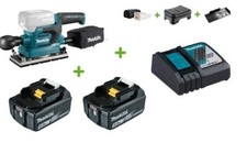 Makita DBO382Z Akku-Schwingschleifer 18V DBO382 + 2x Akku 5Ah + Ladegerät