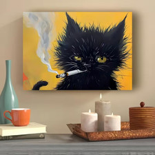 Leinwanddruck  Katze Lustig
